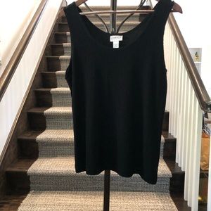 Chico’s size 2 black tank top. Striped pattern.